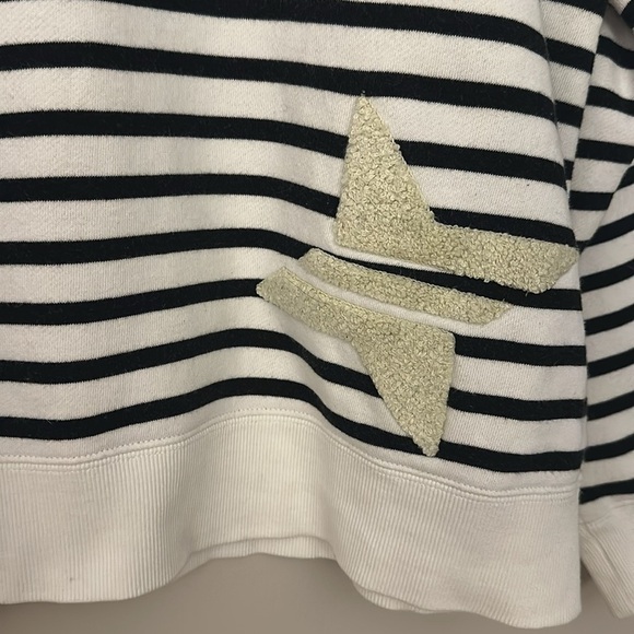 Tuckernuck Striped Natasha Logo Crew Neck Pullover Sweatshirt Sz Medium Sporty - Picture 4 of 9